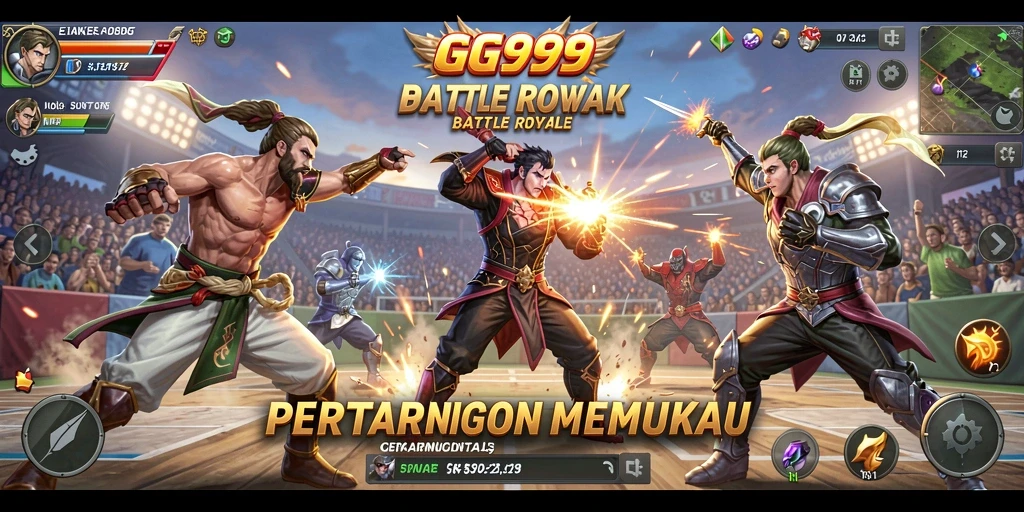 Tampilan gameplay GG999 yang intens dan menakjubkan dalam pertempuran Battle Royale.