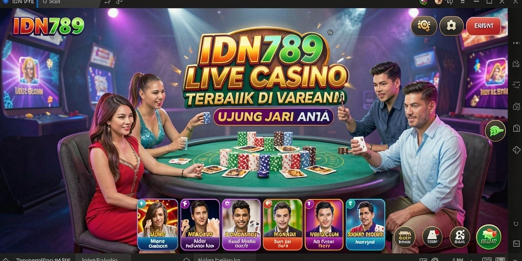 Screenshot IDN789 menampilkan gameplay Live Casino yang menarik dan interaktif.