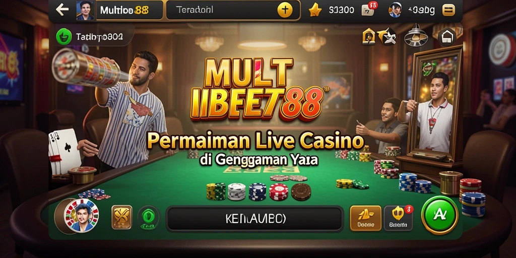 Screenshot gameplay Live Casino MULTIBET88 dengan dealer dan pemain yang sedang berinteraksi.