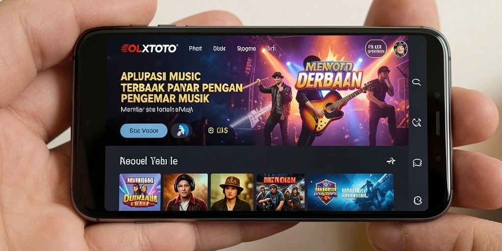 Screenshot OLXTOTO menampilkan antarmuka pengguna yang menarik dengan berbagai pilihan lagu.