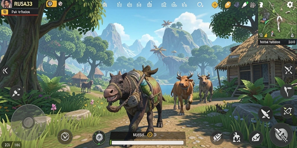 Gameplay RUSA33 menampilkan petualangan seru di dunia terbuka yang penuh eksplorasi.