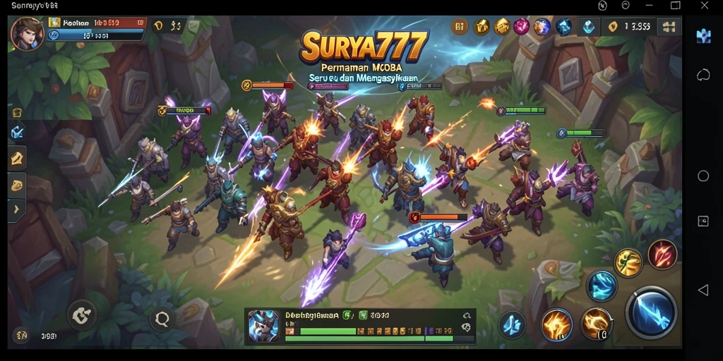 Tampilan gameplay mendebarkan dari SURYA777 dengan karakter yang beragam.