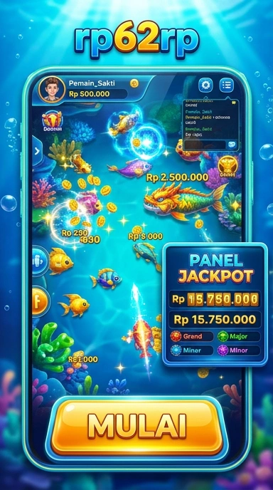 Tampilan utama aplikasi rp62rp yang sederhana dan intuitif.